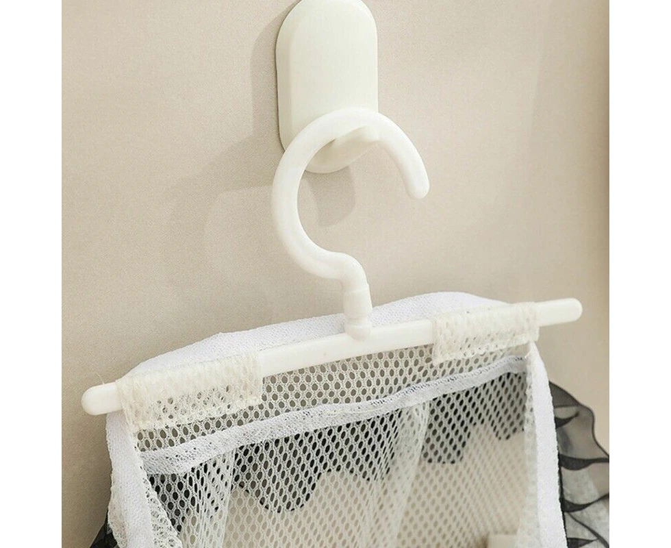 Mesh Hanging Laundry Hamper Bag,Over The Door Closet Hanging Bag，White