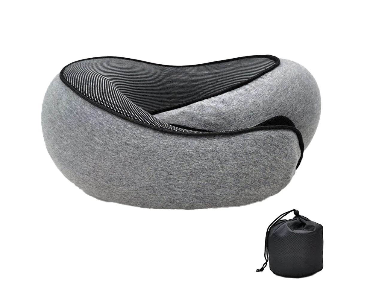 Travel Neck Pillow Chin Support Pillow Adjustable Pillow For Home,  Surround Pillow Sleep,Flower Gray Magic Sticker