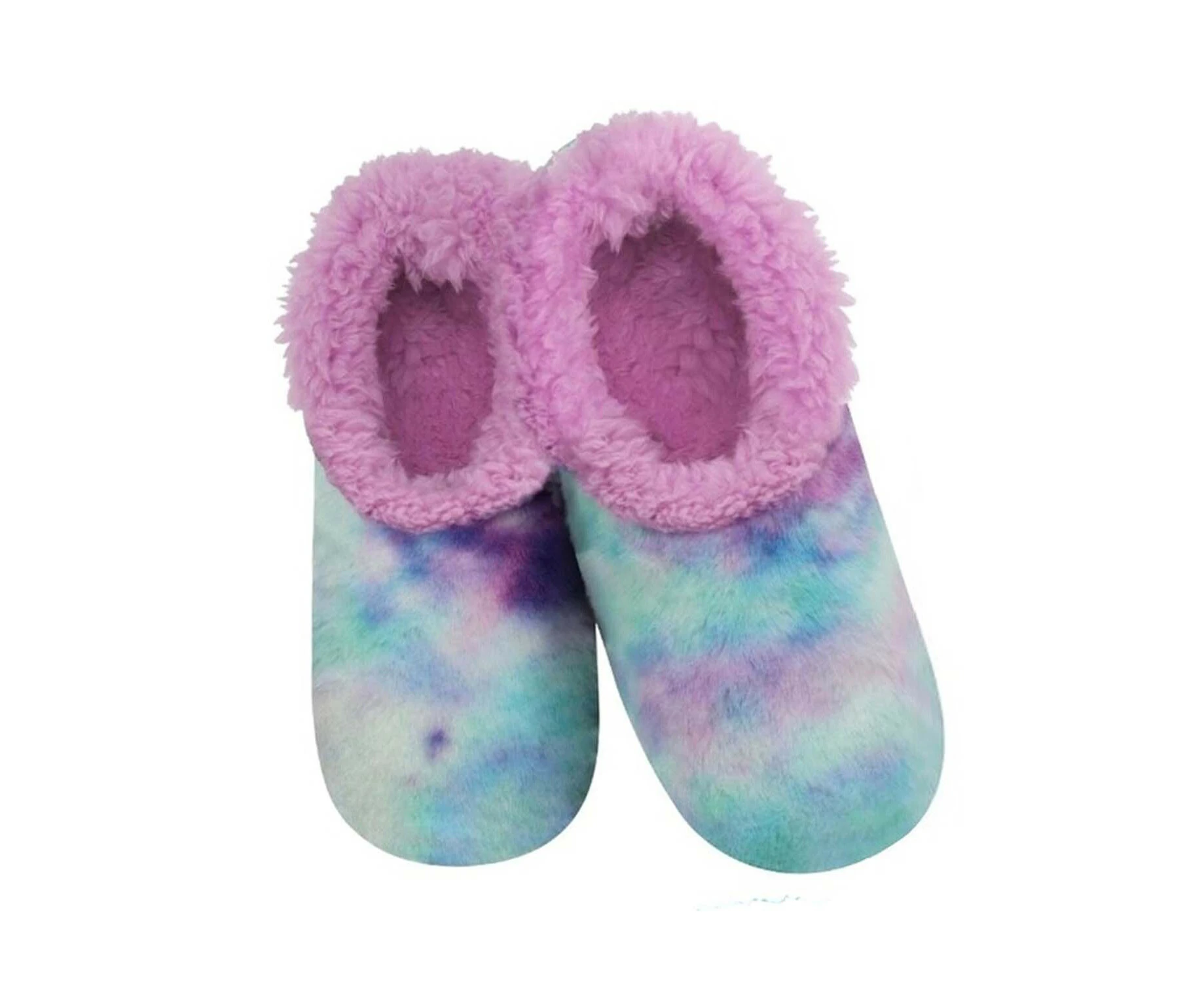 Slumbies - Women's Rainbows & Squares Designs - Non-Slip Skid Slippers