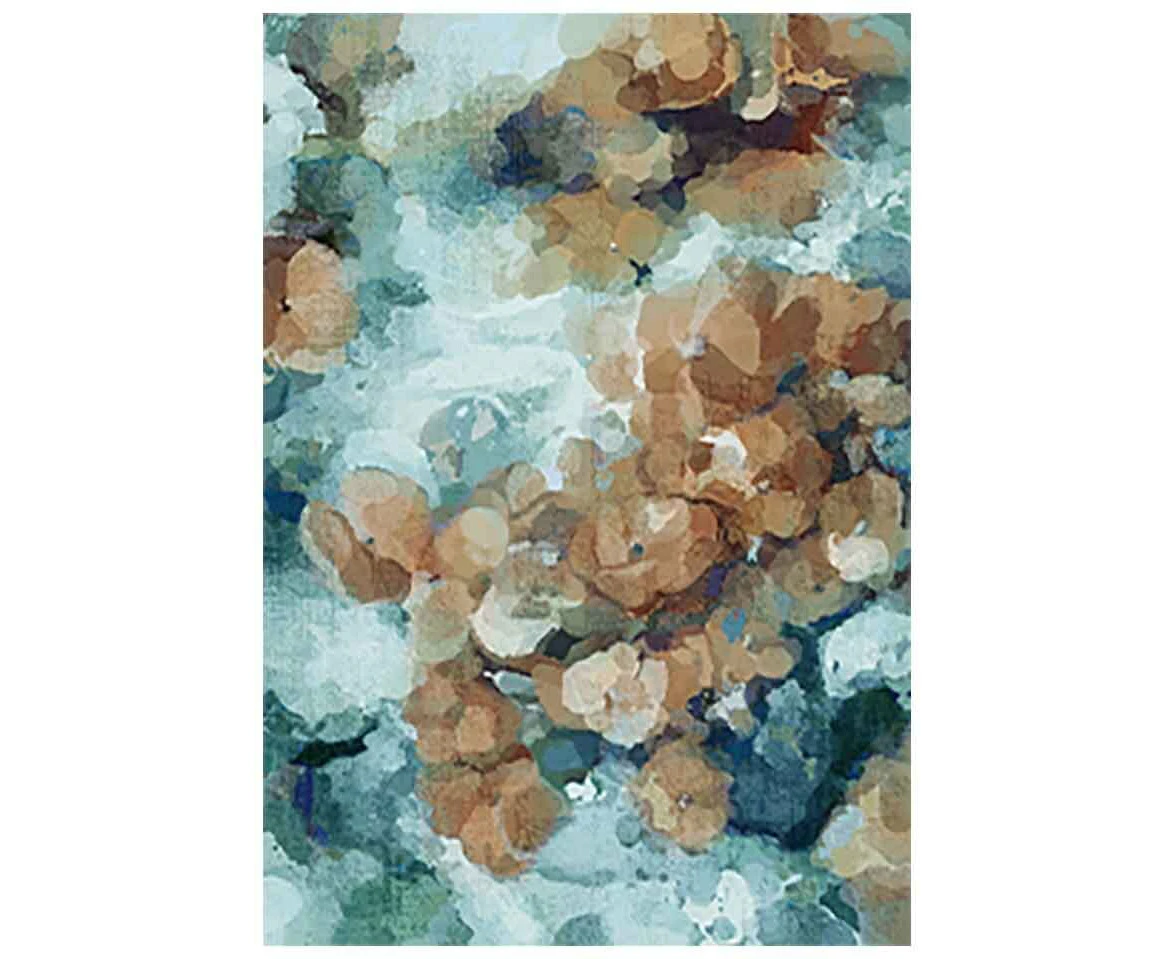 Marseille Watercolours Blue Beige Super Soft Floor Rug - 4 Sizes