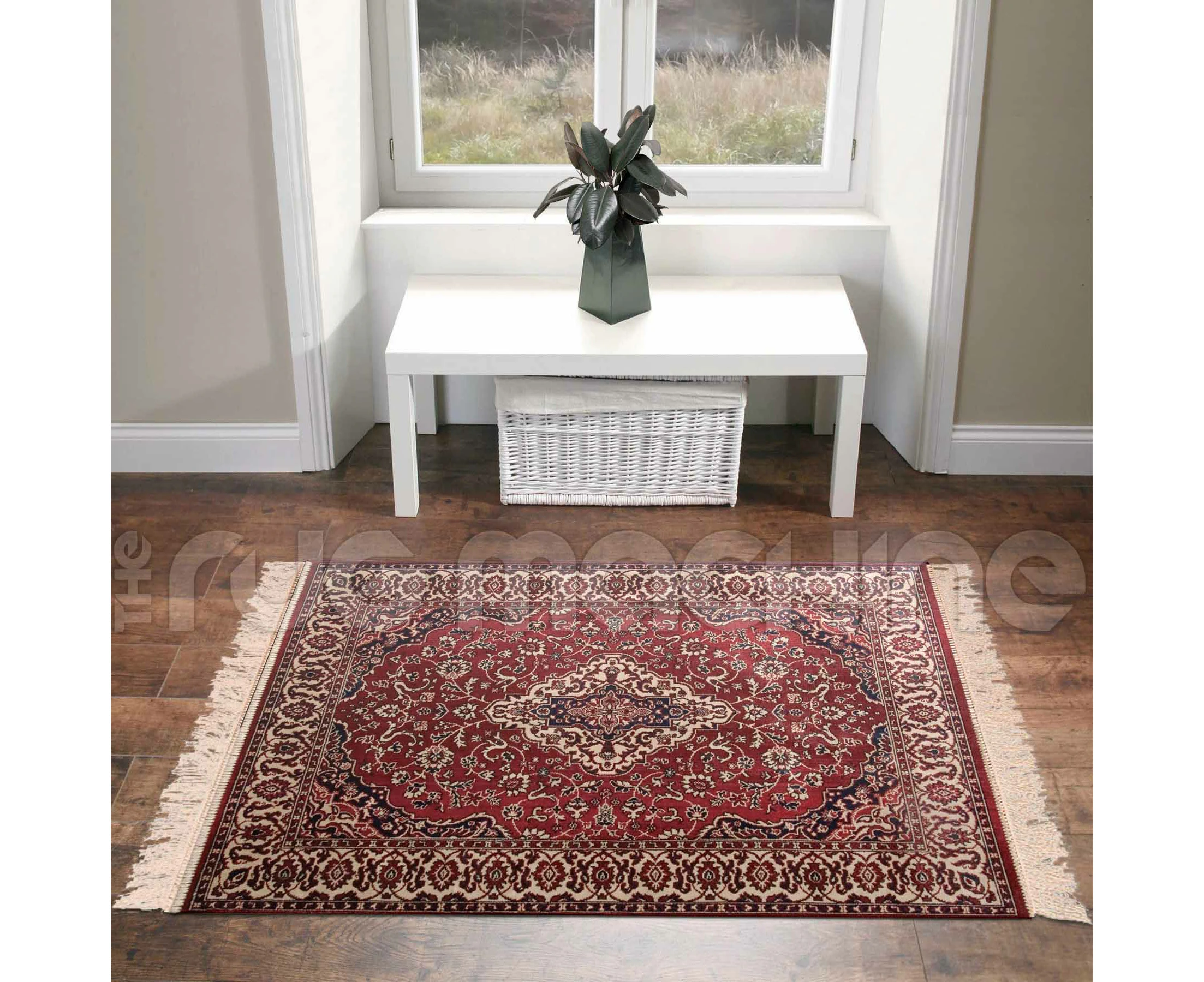 ANKARA PERSIAN RED THIN ART-SILK FLOOR RUG RUNNER 68x230cm