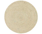 Mia Bleached Jute & Sari Silk Round Rug