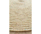 Mia Bleached Jute & Sari Silk Round Rug