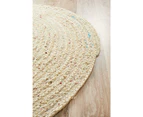 Mia Bleached Jute & Sari Silk Round Rug