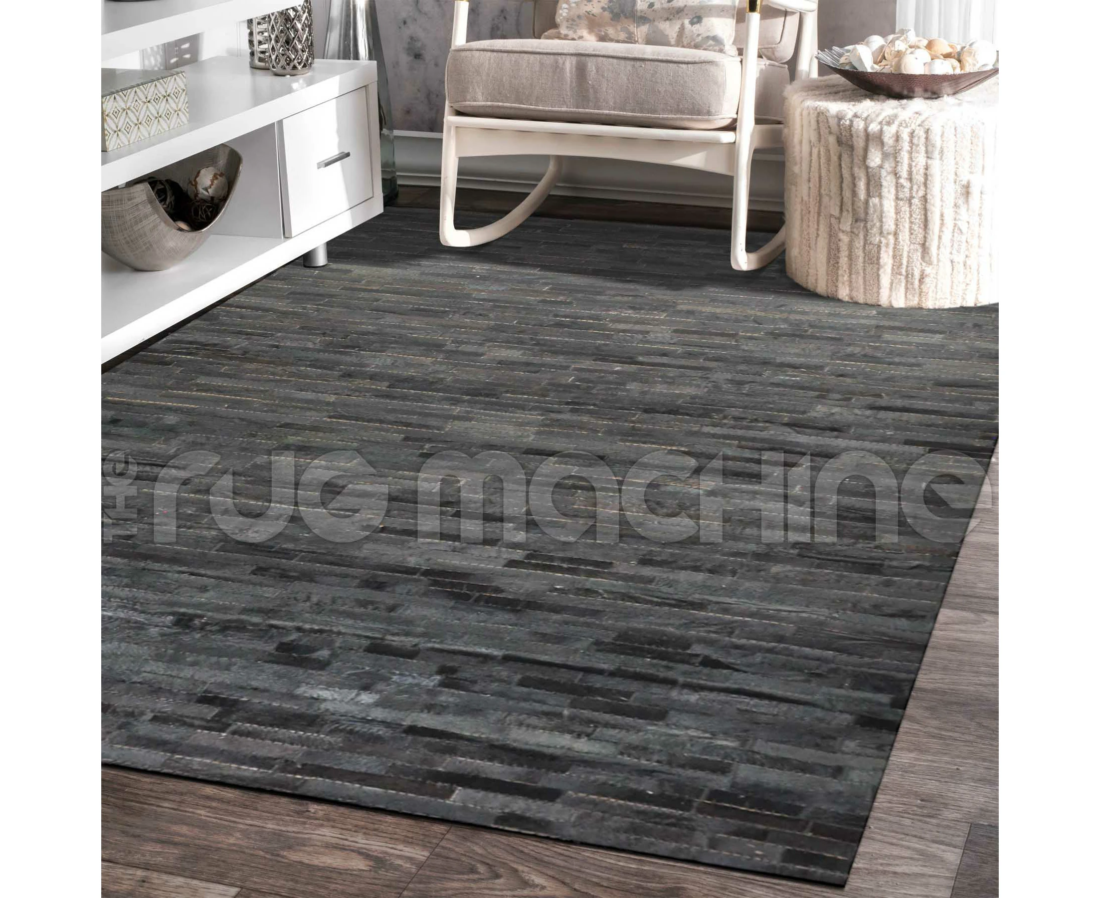 Cow Hide Skin Natural Stitched Premium Floor Rug (L) 190x280cm