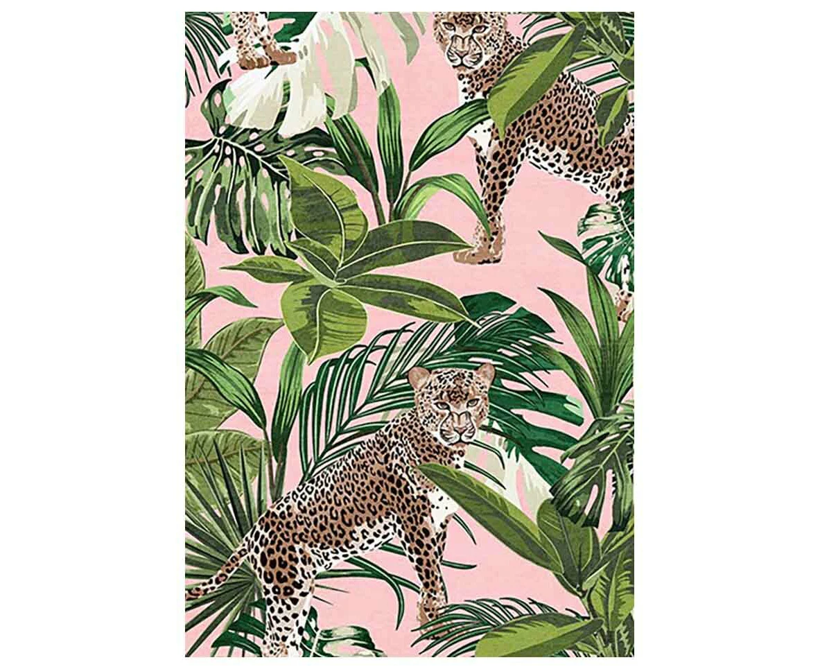 Marseille Jungle Cat Green Super Soft Floor Rug - 3 Sizes