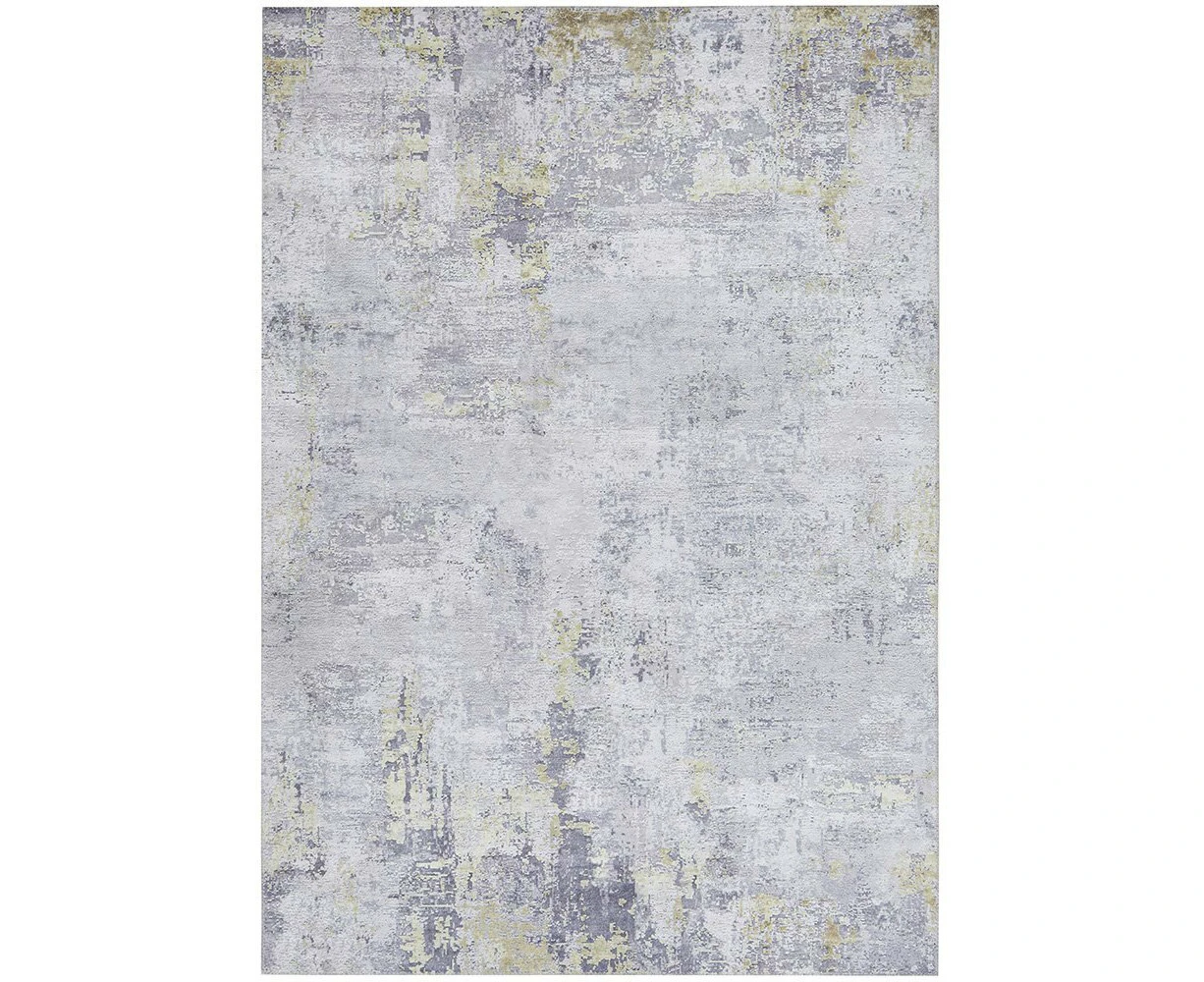 Karina Faded Mottled Design Gold Grey Modern Floor Rug - 4 Sizes