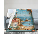 Watchman By The Sea Print Soft Flannel Blanket Cover Sofa Bedroom