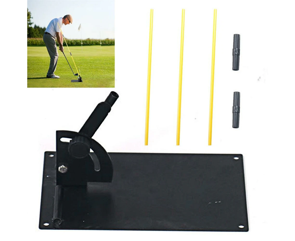 Golf Practice Swing Plate Training + Alignment Stick Golfing Accessory Equipment