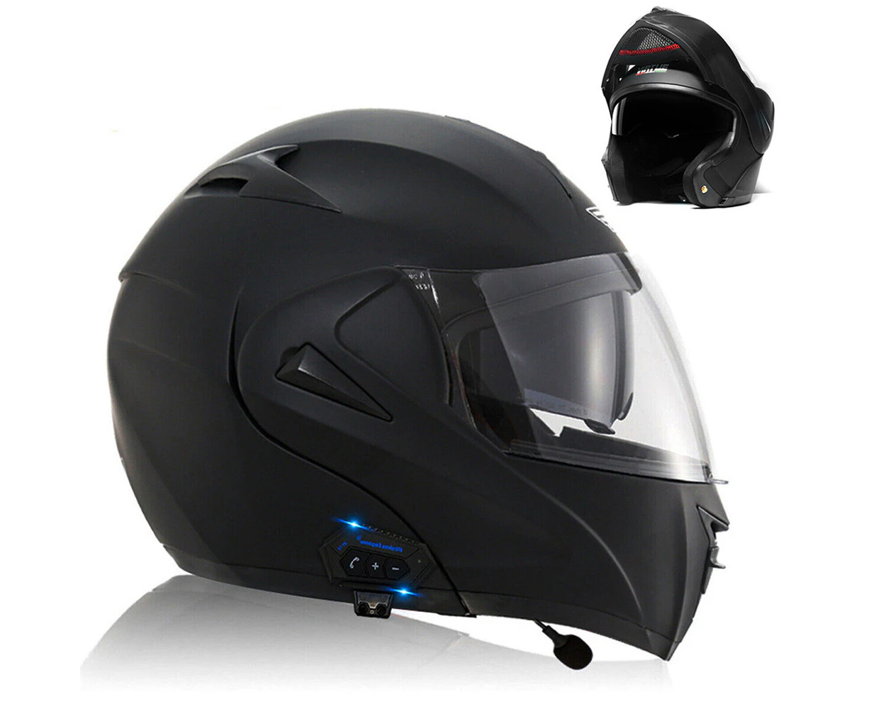 Modular Flip Up Motorcycle Bluetooth Helmet Full Face Dual Visor Moto ATV Off Road Scooter Motorbike Helmets L Size