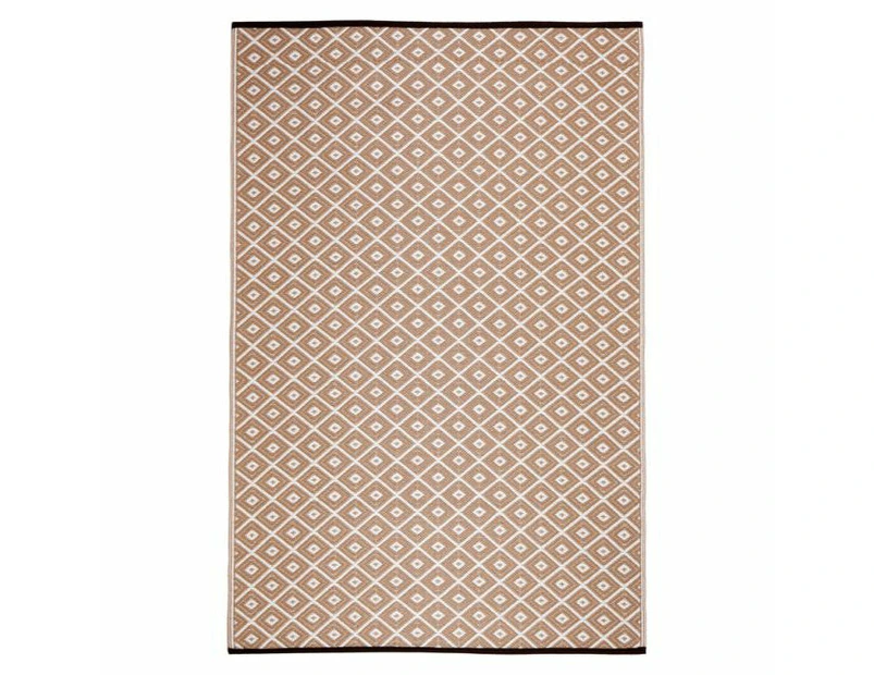 Kimberley Beige And White Diamond Recycled Plastic Outdoor Rug