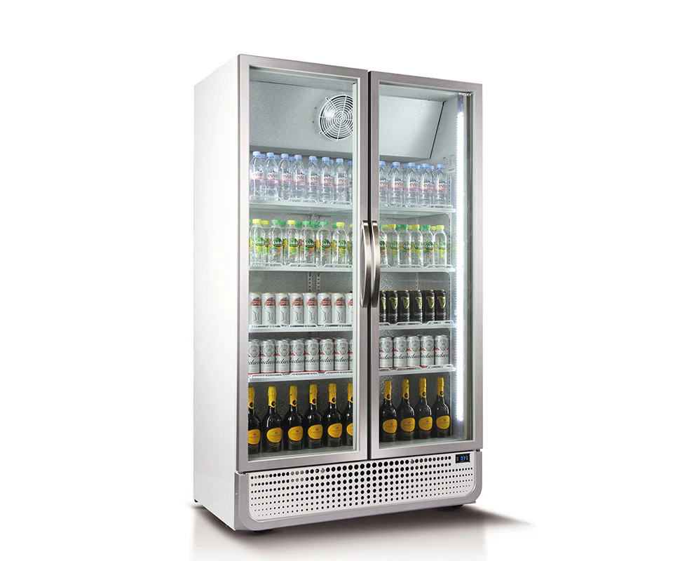 Husky 975L Double Glass Door Commercial Fridge in White (C10PRO-H-WHAUHU)