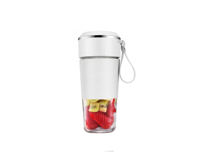 Portable Juice Blender Cup with 6 Blades Ice Crusher & USB Rechargeable - White