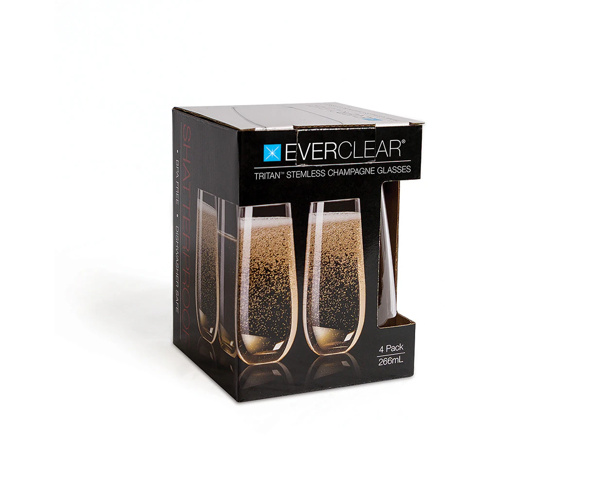 Everclear Tritan Stemless Champagne Glass 266ml Qty 4