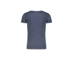 Cotton V-Neck T-Shirt with Print and Logo Details