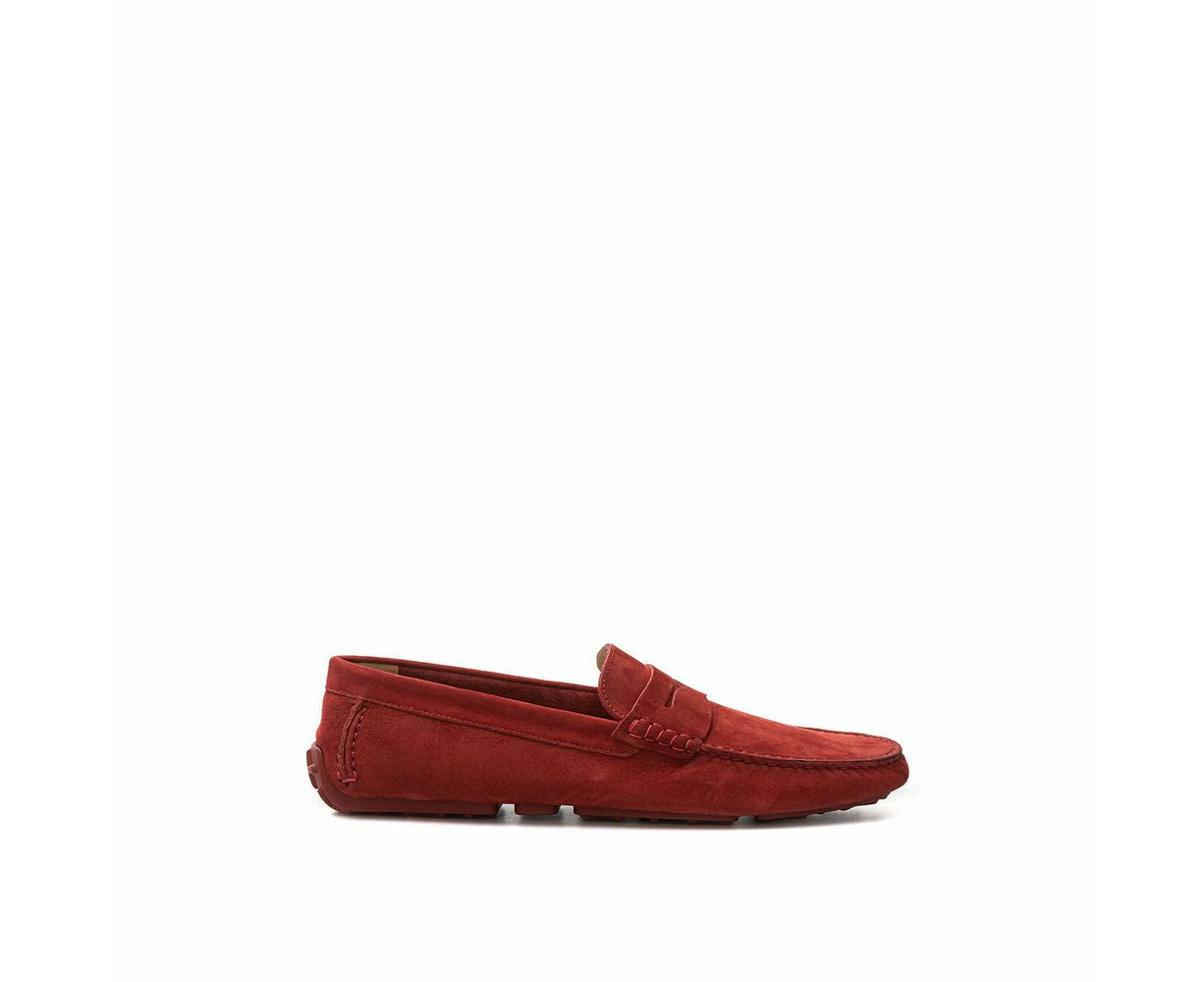 Bally Elegant Bordeaux Leather Loafers for Men