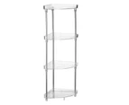 4-Tier Corner Storage Organizing Caddy Stand for Bathroom Vanity Countertops Free Standing  2 Shelves Clear