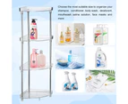 4-Tier Corner Storage Organizing Caddy Stand for Bathroom Vanity Countertops Free Standing  2 Shelves Clear