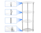 4-Tier Corner Storage Organizing Caddy Stand for Bathroom Vanity Countertops Free Standing  2 Shelves Clear