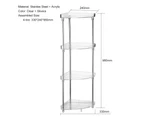 4-Tier Corner Storage Organizing Caddy Stand for Bathroom Vanity Countertops Free Standing  2 Shelves Clear