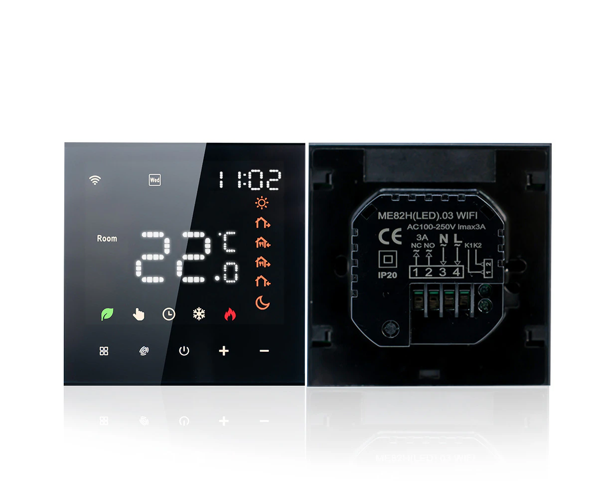 Smart Tuya WiFi Thermostat Voice Control 3A Digital Programmable LCD Display Touchscreen Underfloor Heating Temperature Controller Digital Intelligent Wall