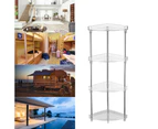 4-Tier Corner Storage Organizing Caddy Stand for Bathroom Vanity Countertops Free Standing  2 Shelves Clear