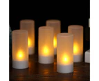 6pcs/set Rechargeable LED Flickering Flameless Candles Tealight Candles Lights with Frosted Cups Charging Base Yellow Light AC100-240V