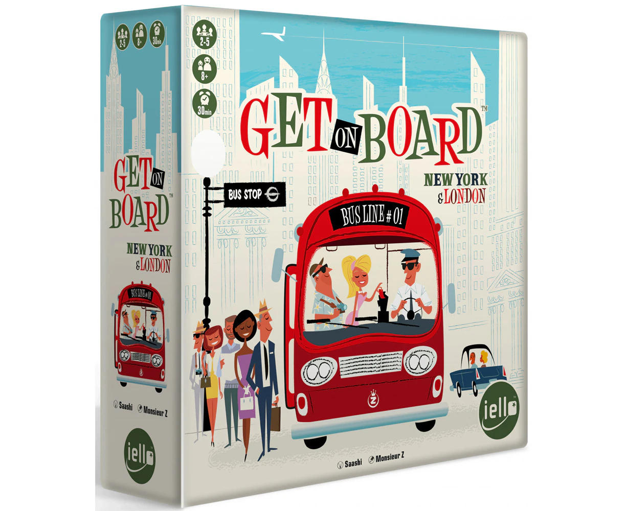 Iello Get On Board Card Strategy Tabletop Family Party Transport Board Game 8y+