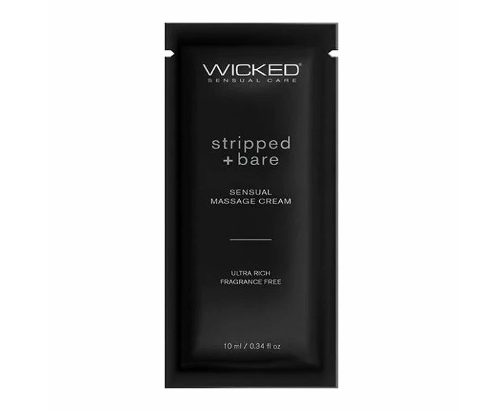 Wicked Sensual Care Stripped & Bare Unscented Massage Cream .34 Oz