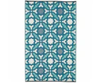 Seville Blue Multicoloured Modern Recycled Plastic Reversible Outdoor Rug