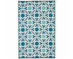 Seville Blue Multicoloured Modern Recycled Plastic Reversible Outdoor Rug