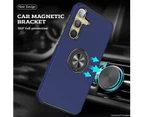 Samsung Galaxy S21 Ultra Compatible Case Cover With Shockproof And Magnetic Ring Holder - Navy