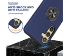 Samsung Galaxy S21 Ultra Compatible Case Cover With Shockproof And Magnetic Ring Holder - Navy