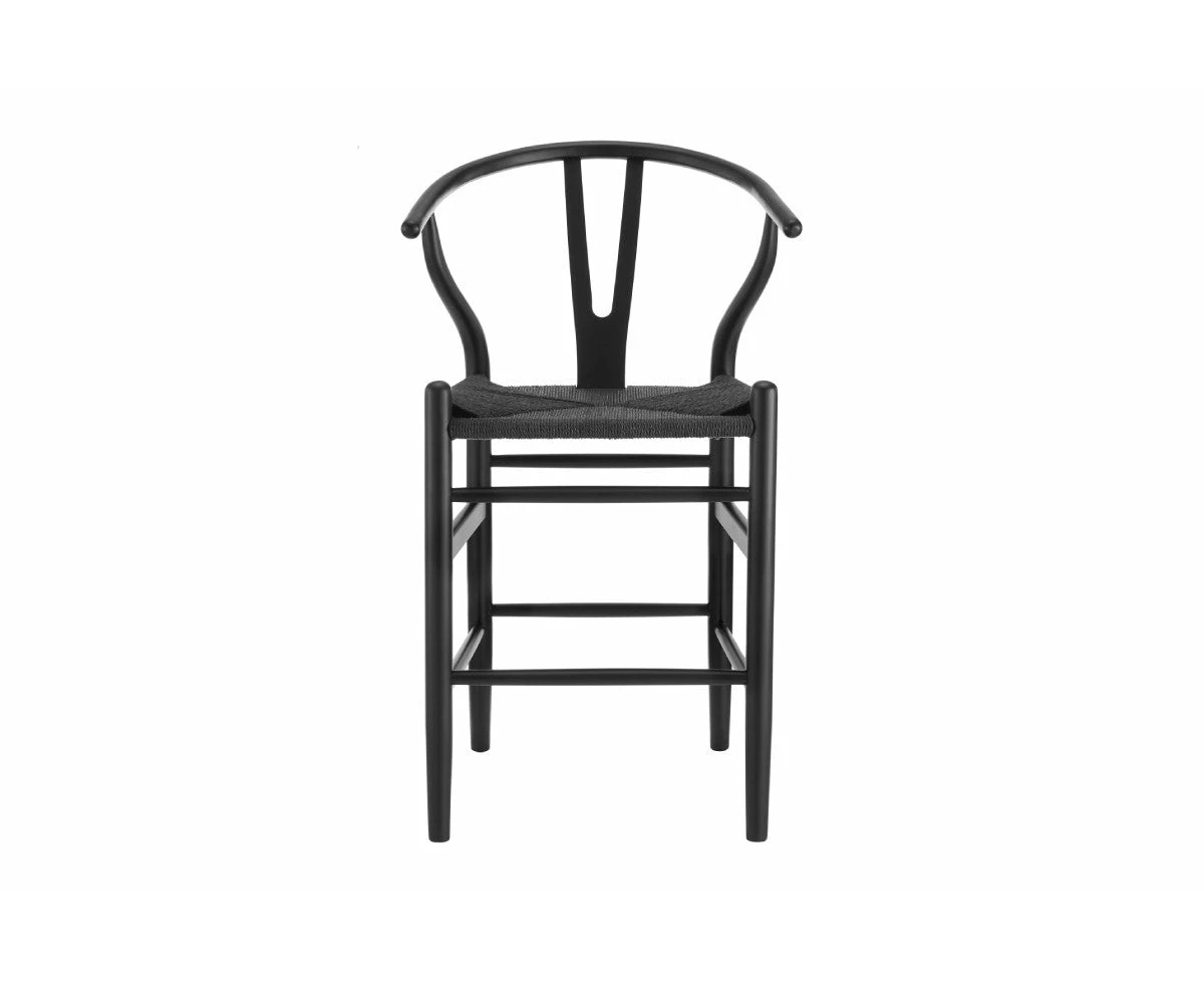 Matt Blatt Hans Wegner Wishbone Stool Replica - Beech Wood Black/Black