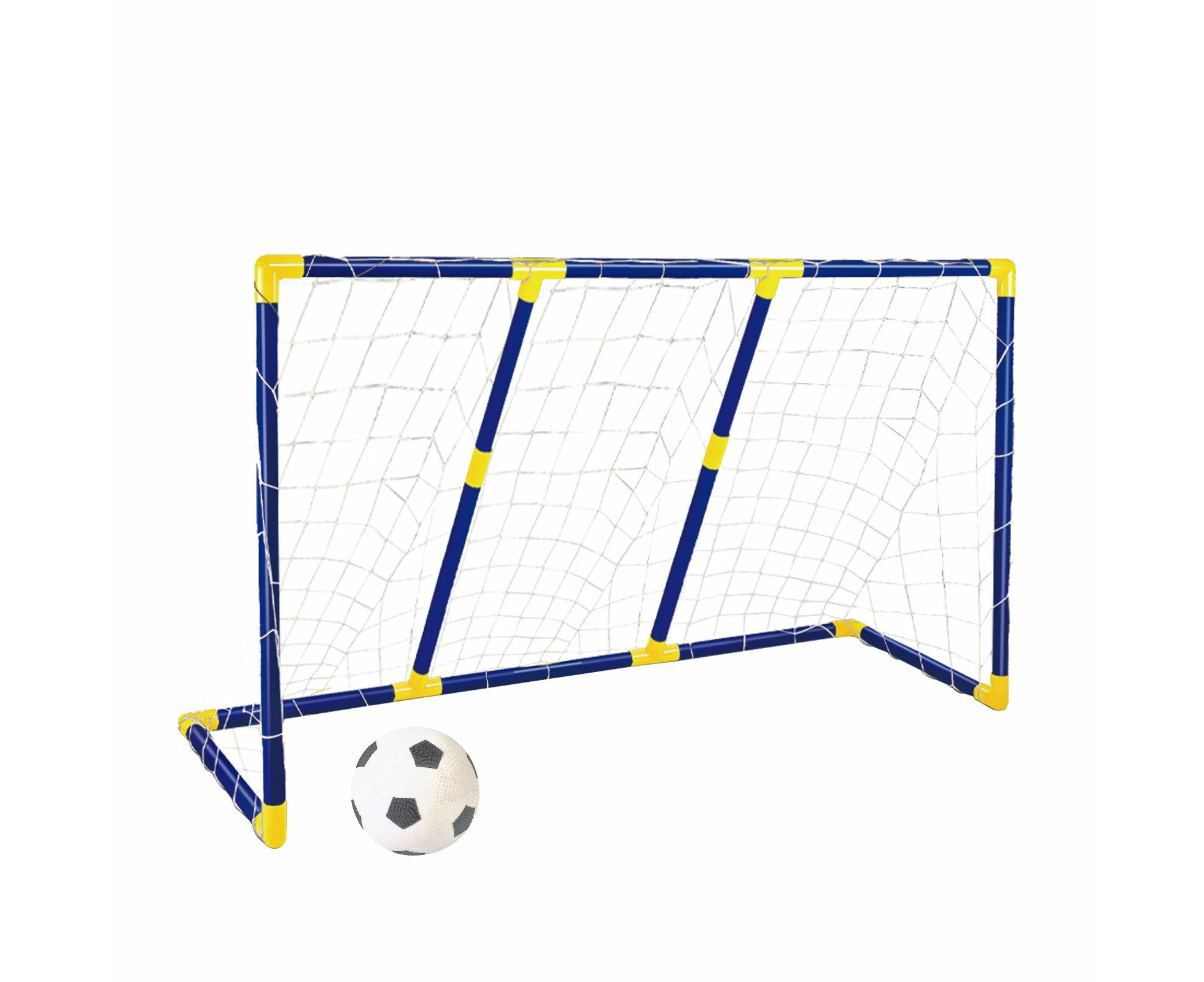 Soccer Goal Football Net Set Kids Target Training Practice Backyard Game Outdoor Park Sports Match Youth 102x57cm with Plastic Ball Pump Beanbag