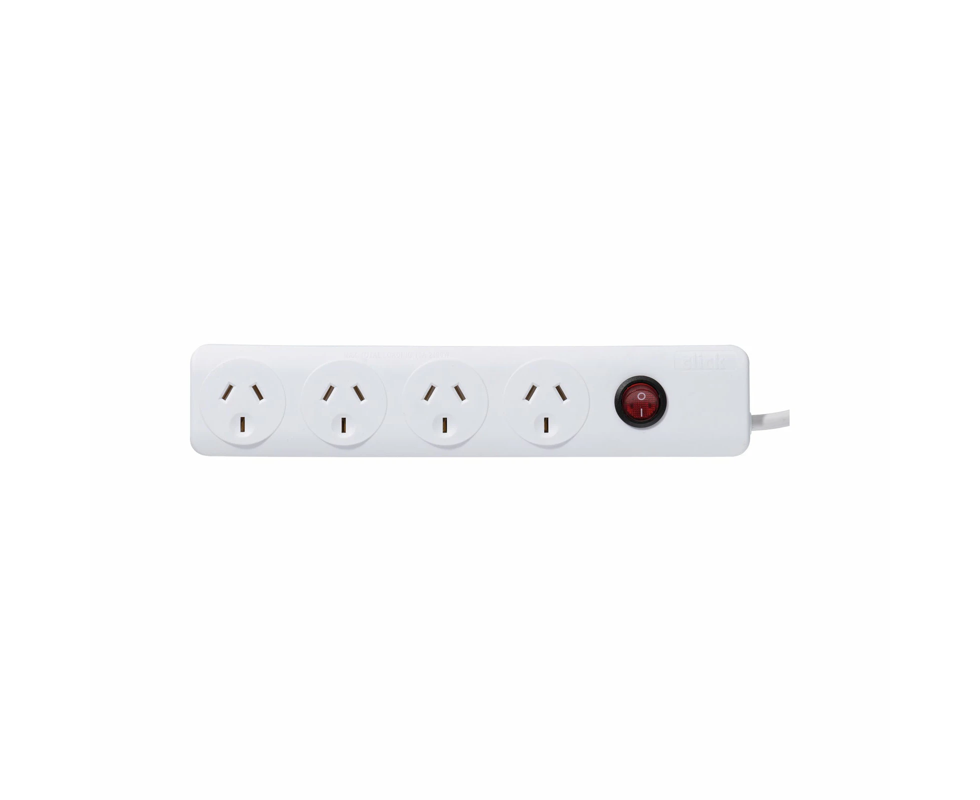 Click White 4 Outlet Powerboard With Master Switch