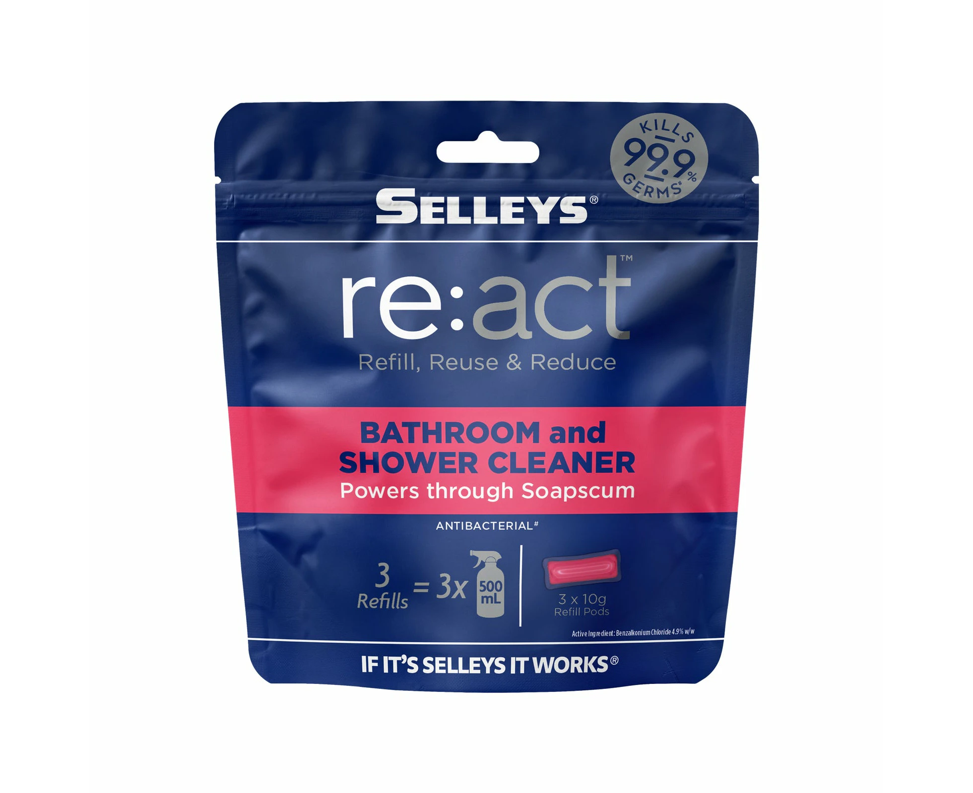 Selleys 10g re:act Bathroom And Shower Cleaner Refill Pods