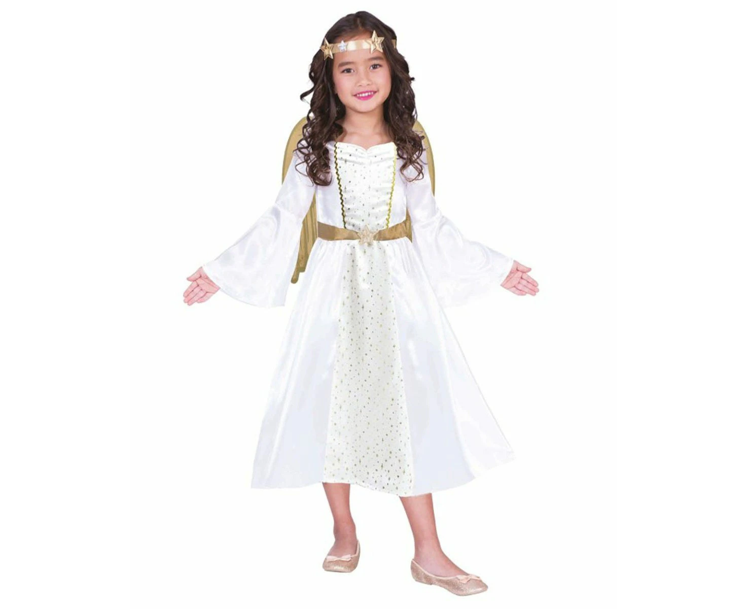 Girls White Angel Dress Costume