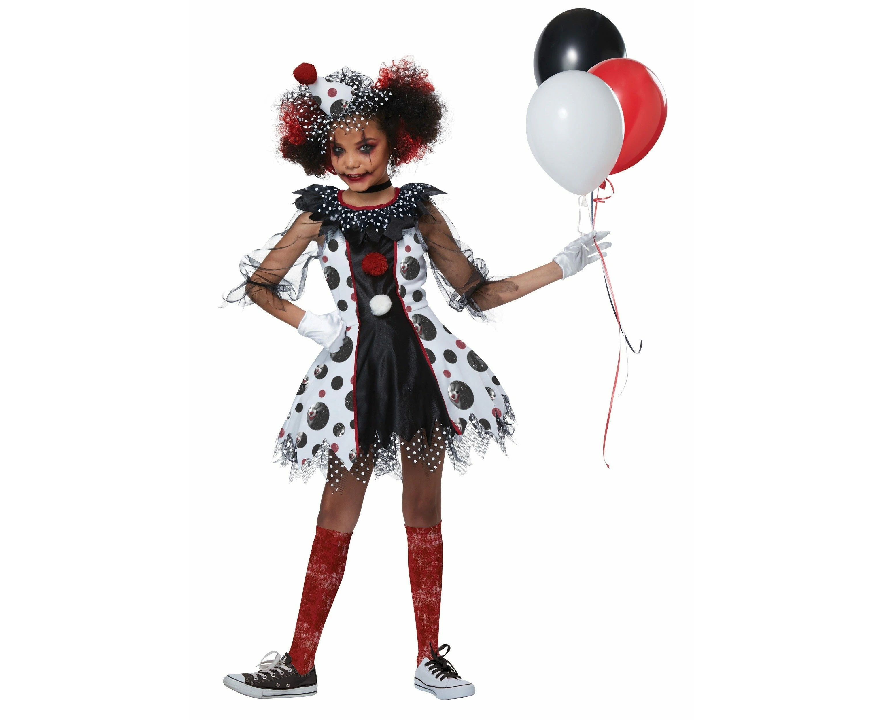 Creepy Clown Halloween Girls Costume