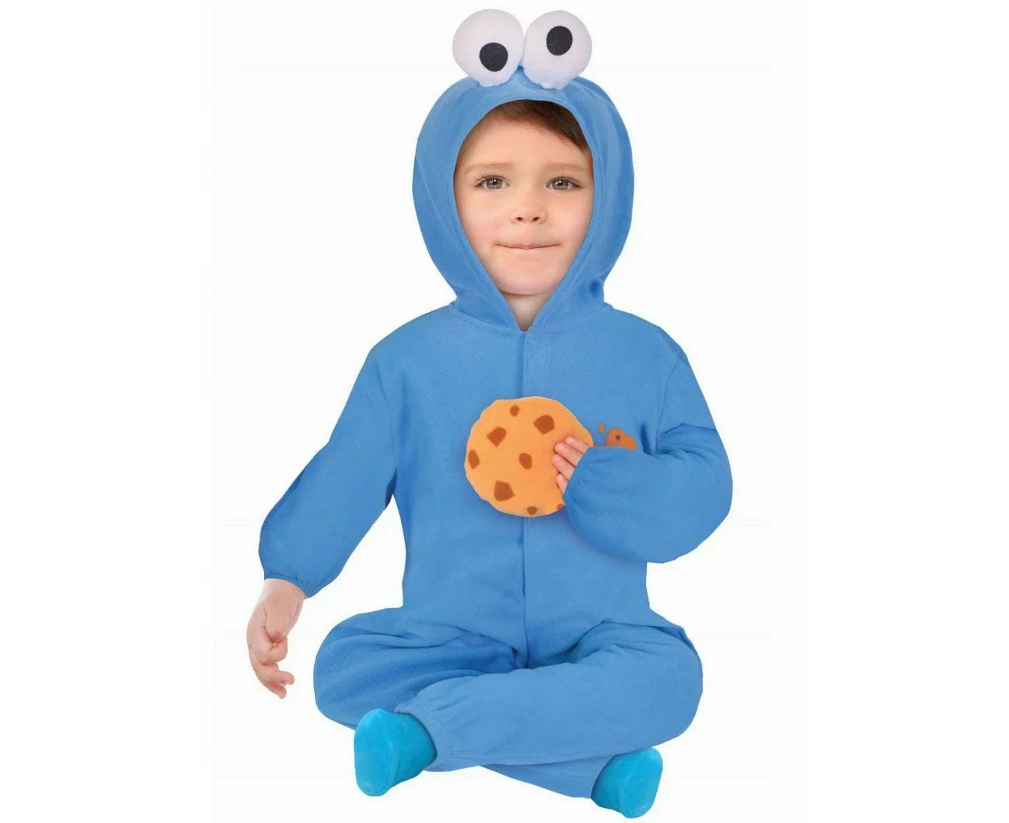 Blue Cookie Monster Boys Jumpsuit Costume