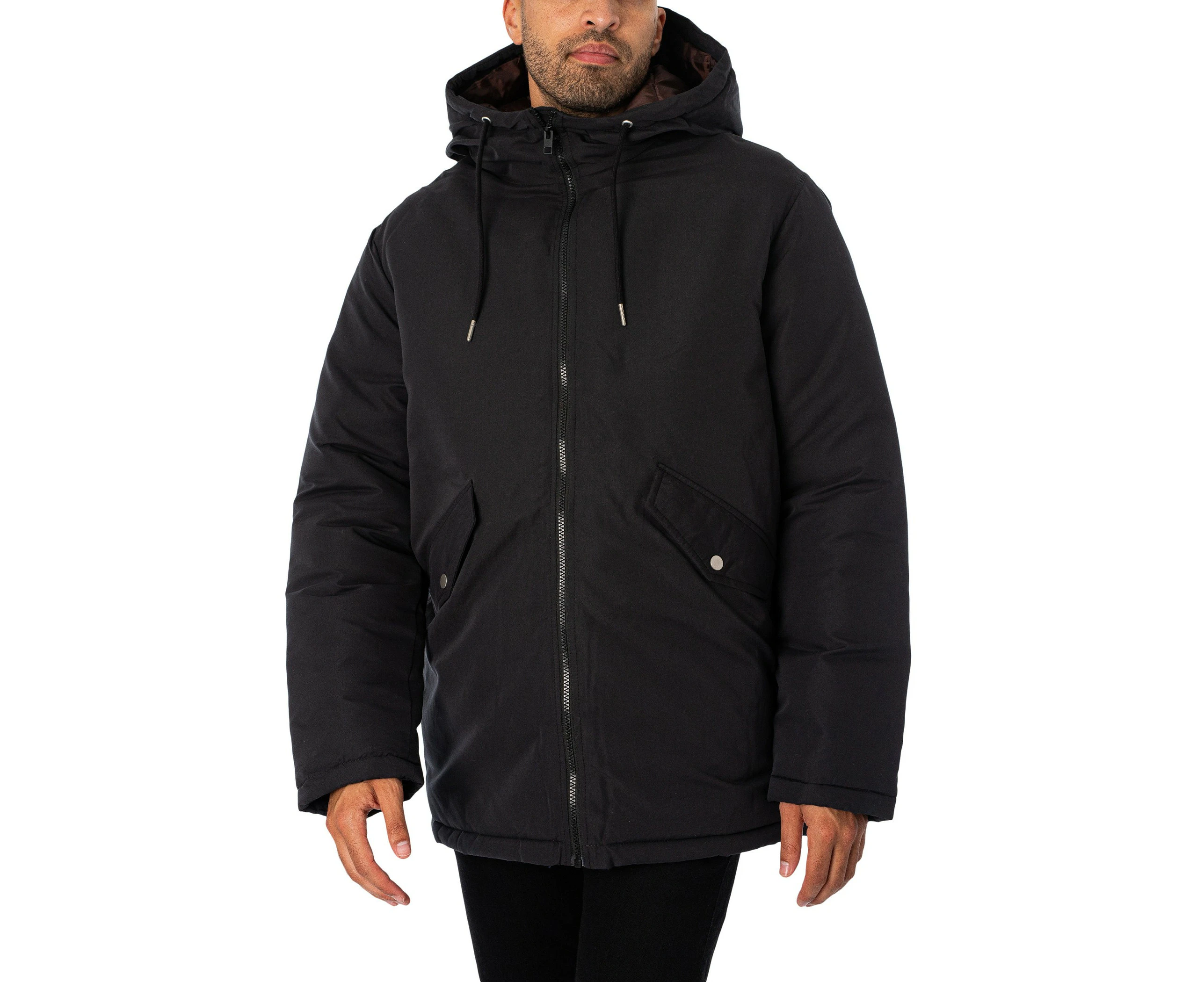 Jack & Jones Men's Loop Parka Jacket - Black