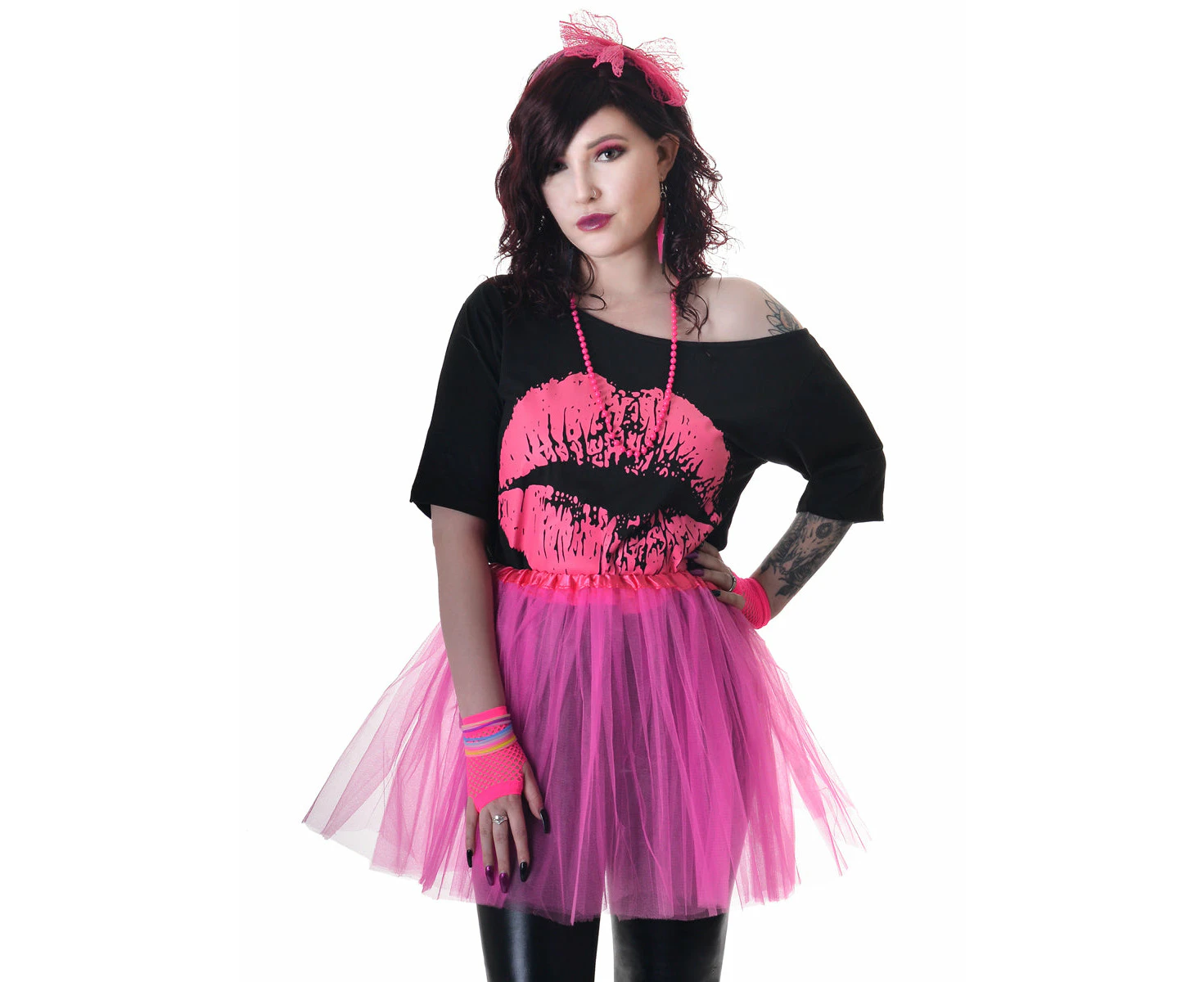 Hot Pink Womens 80s Costume Tutu