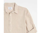 Target Linen Blend Stripe Long Sleeve Shirt