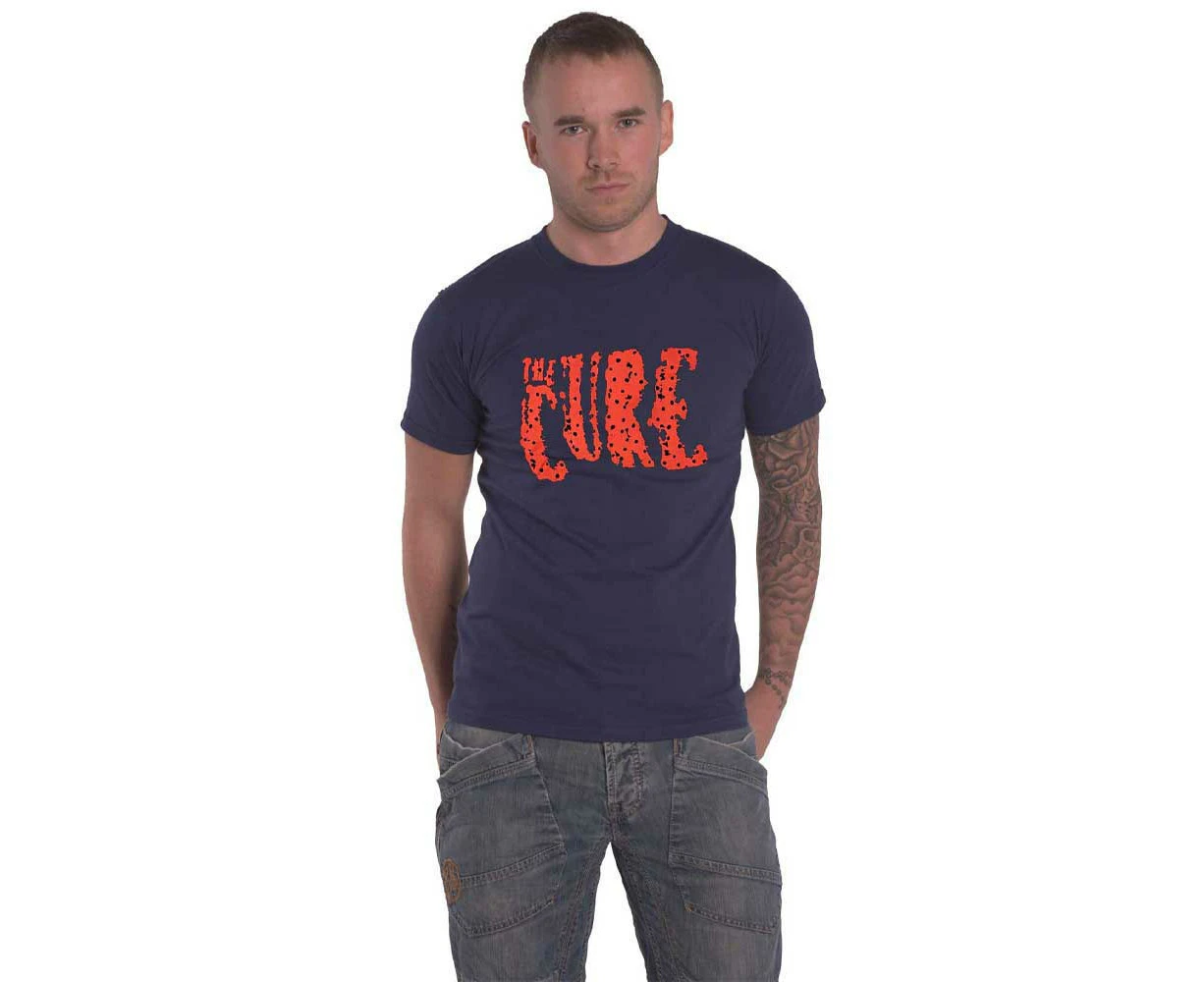 The Cure T Shirt Band Logo  Official Unisex Navy