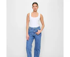 High Rise Straight Leg Denim Jeans - Lily Loves