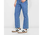 High Rise Straight Leg Denim Jeans - Lily Loves