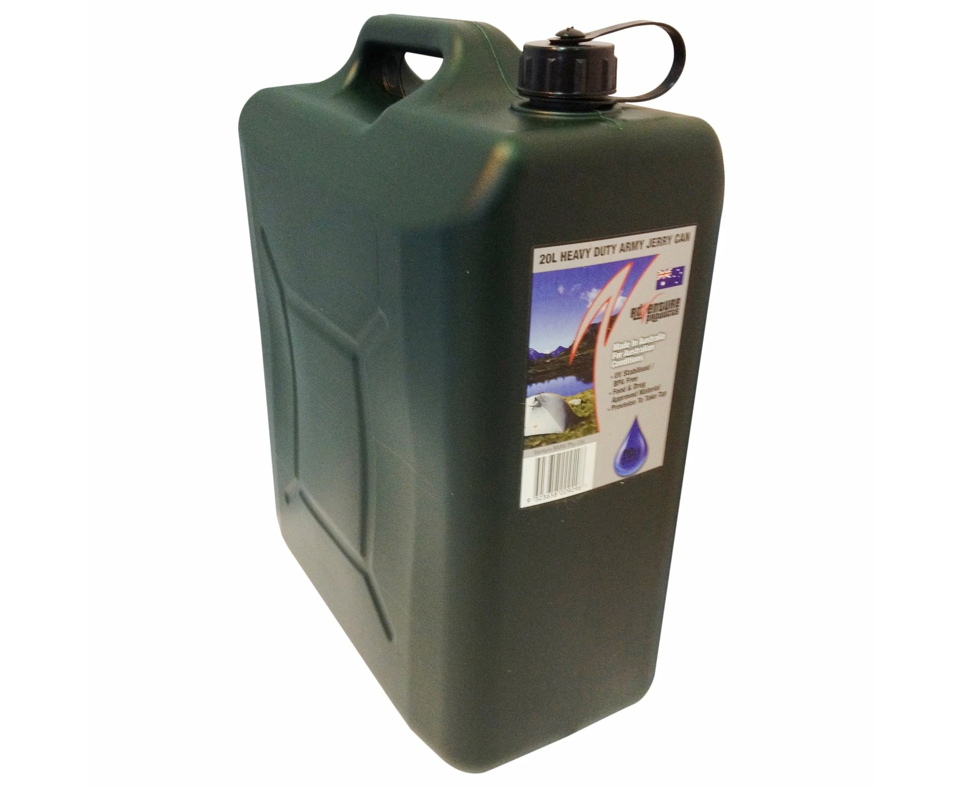 AdVenture Products 20L Army Green Heavy Duty Jerry Can With Bung