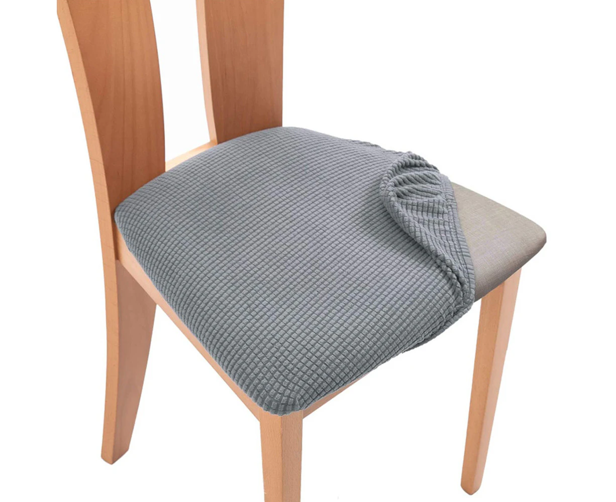 Stretch Seat Cover Dining Chair Covers Seat Slipcover-Light Grey