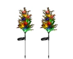 2pcs Solar Christmas Tree Lights Pathway Stakes Pine Light for Garden Yard Decor