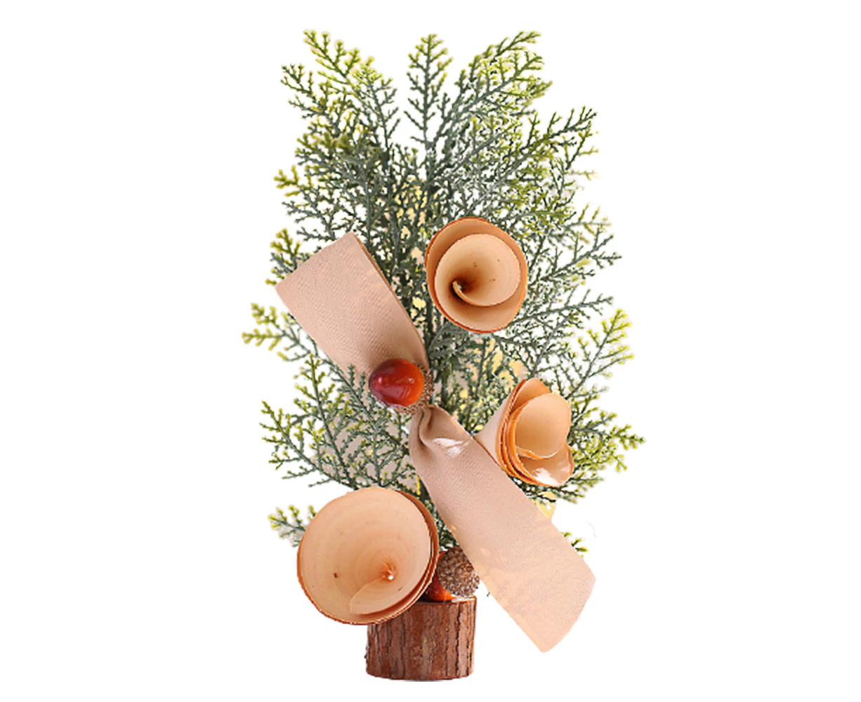 Table Mini Christmas Tree Ornaments Xmas Gift Desktop Décor-Pine Needles